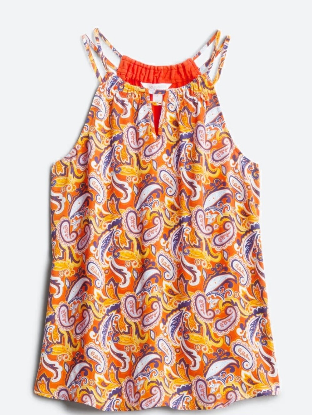 Market & Spruce Orange & Purple Paisley Halter Top
